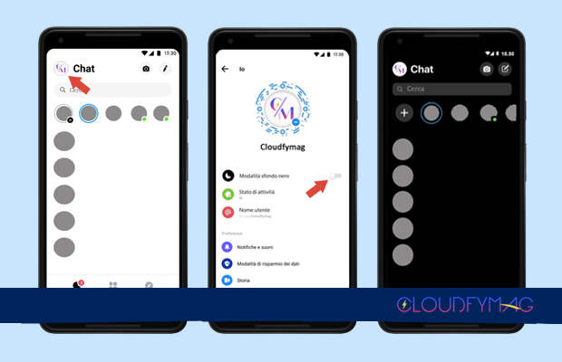 Come attivare la modalità scura su Messenger?